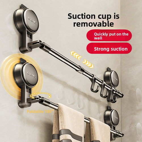 Adjustable Suction Cup Towel Rack Wall Mount
