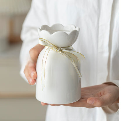 Minimalist White Ceramic Table Vase