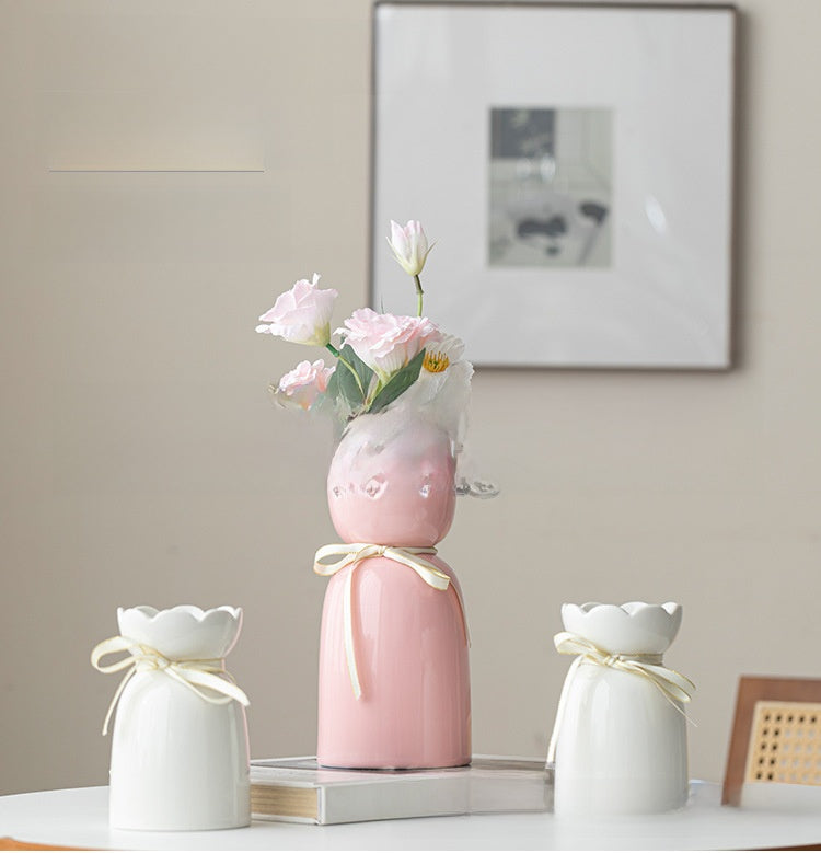 Minimalist White Ceramic Table Vase