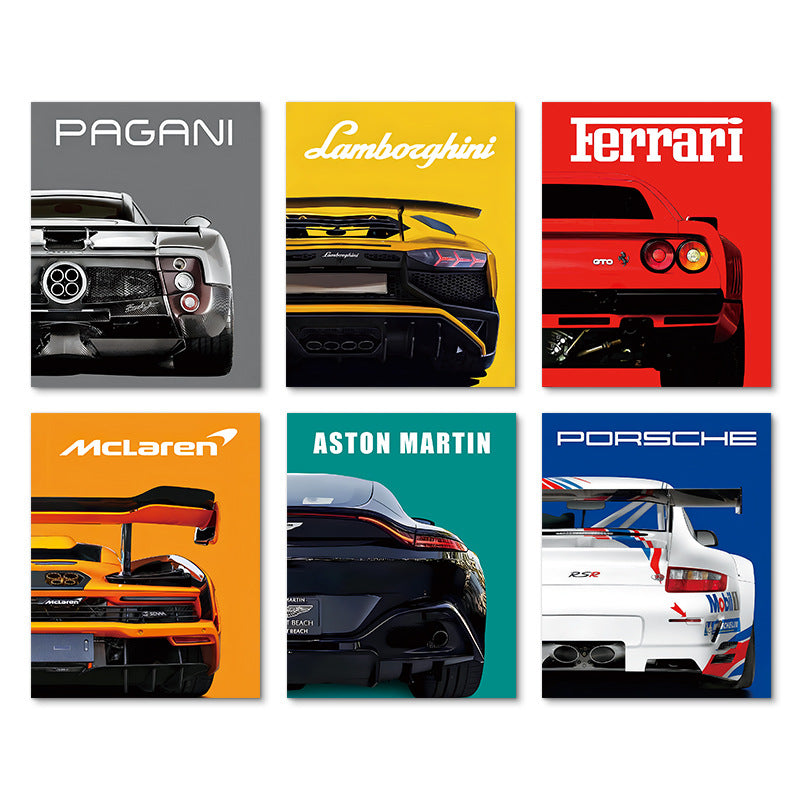 Car and sports car art print poster