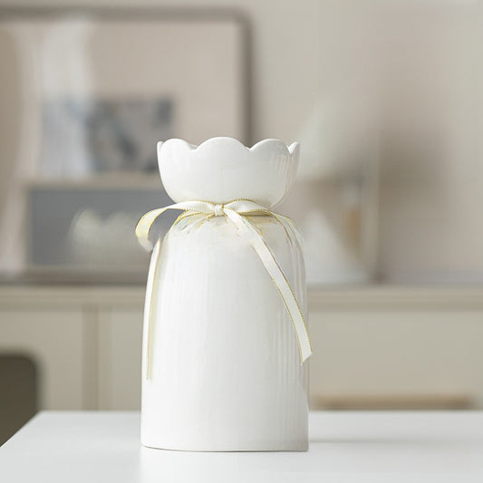 Minimalist White Ceramic Table Vase