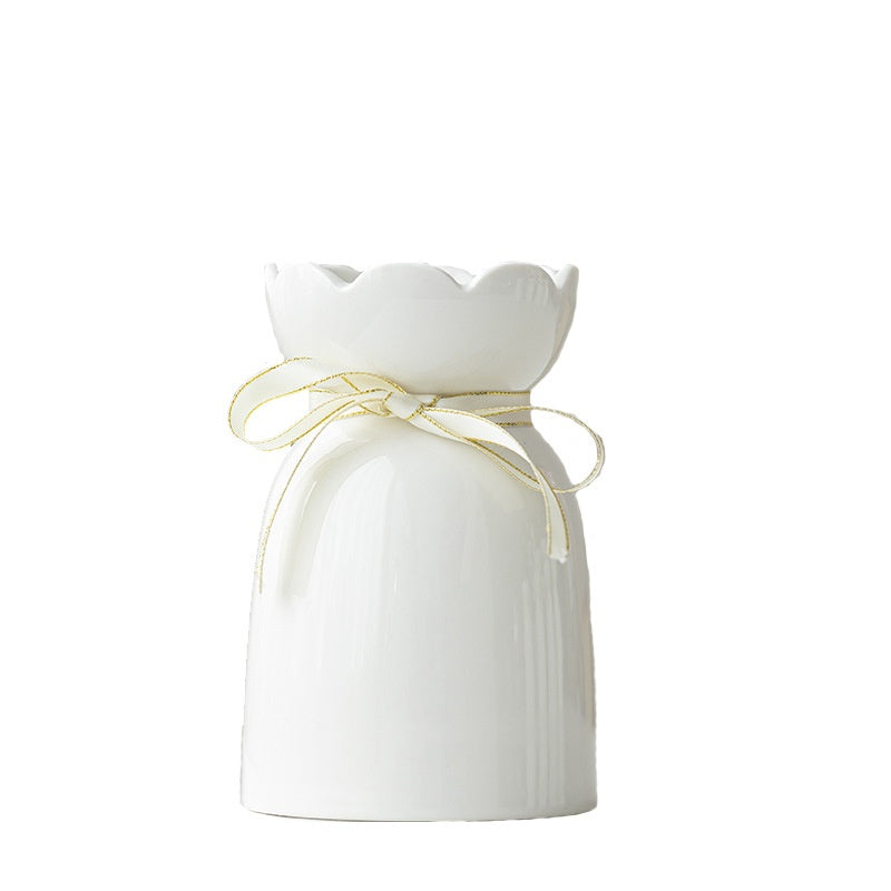 Minimalist White Ceramic Table Vase