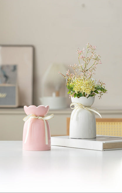 Minimalist White Ceramic Table Vase